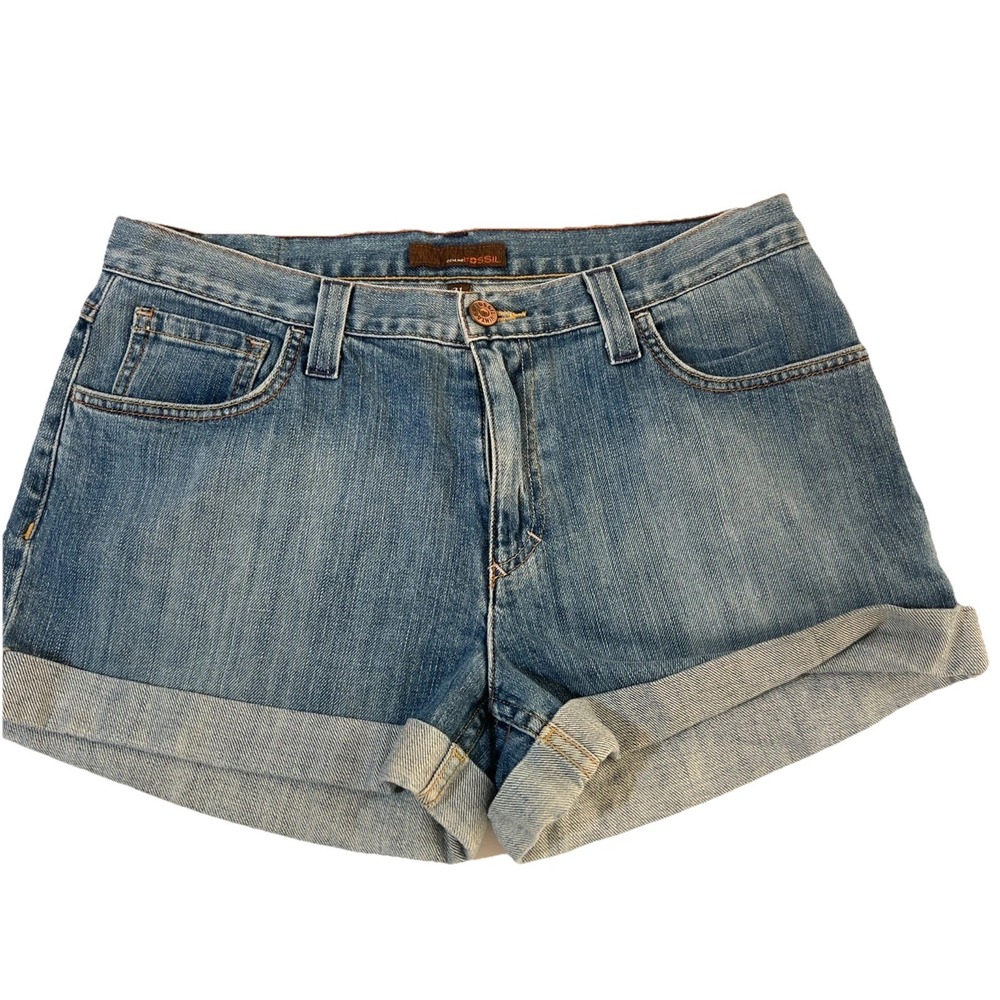 Fossil Boyfriend Denim Shorts Womens Size 31 Cuffed